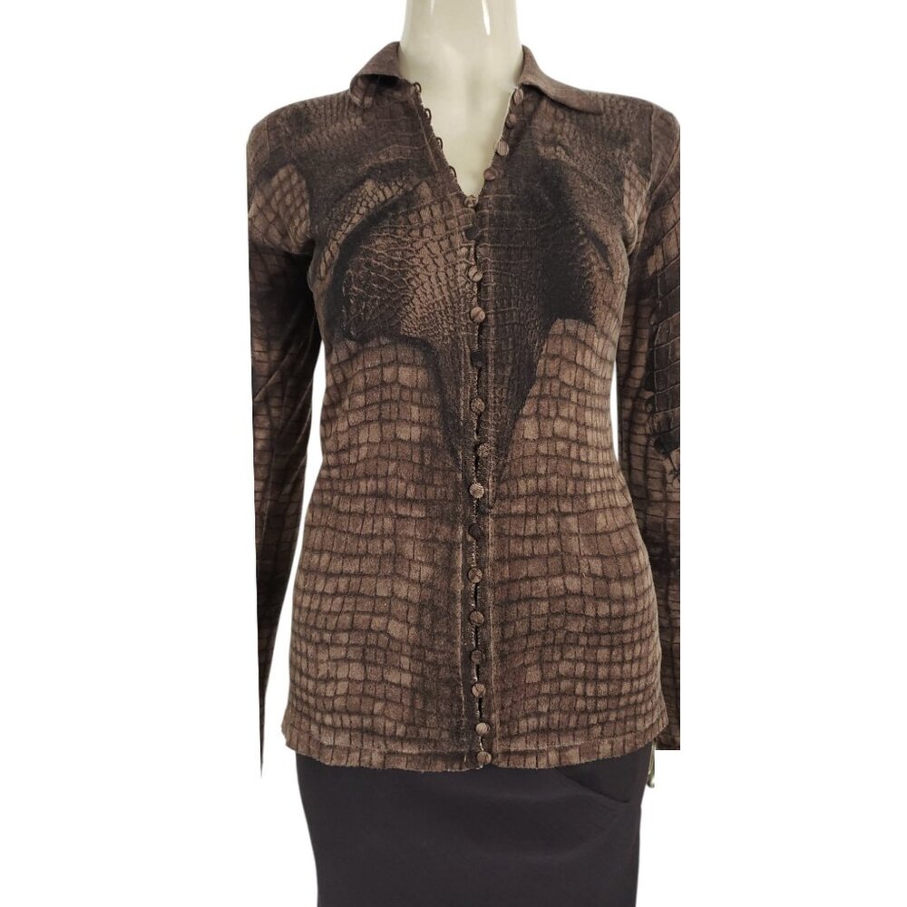 Vintage John Galliano Python Printed Cashmere Blo… - image 5